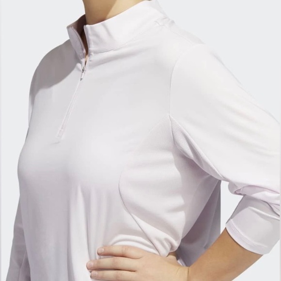 adidas Women's Ultimate365 Long Sleeve Golf Shirt Plus Size 1x Light Pink NWT - Picture 5 of 5
